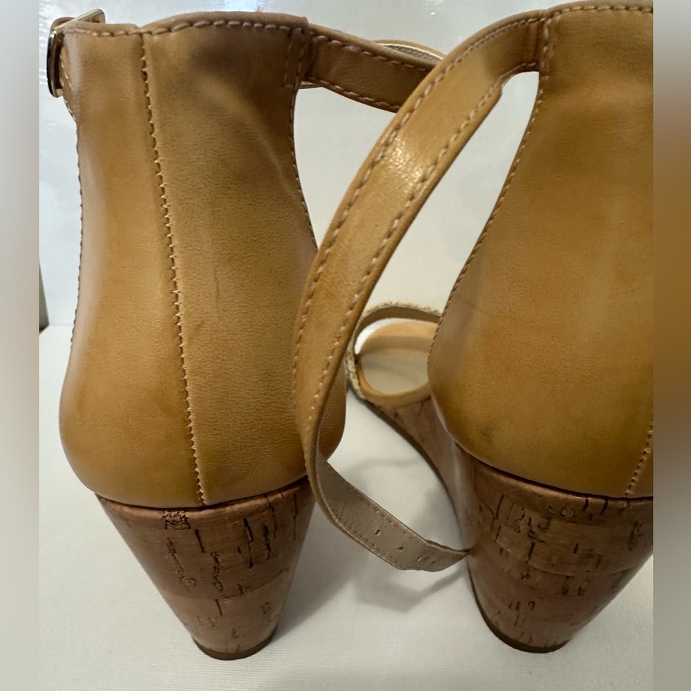 BC Tan Woven Strap Wedge Sandals - Picture 3 of 9